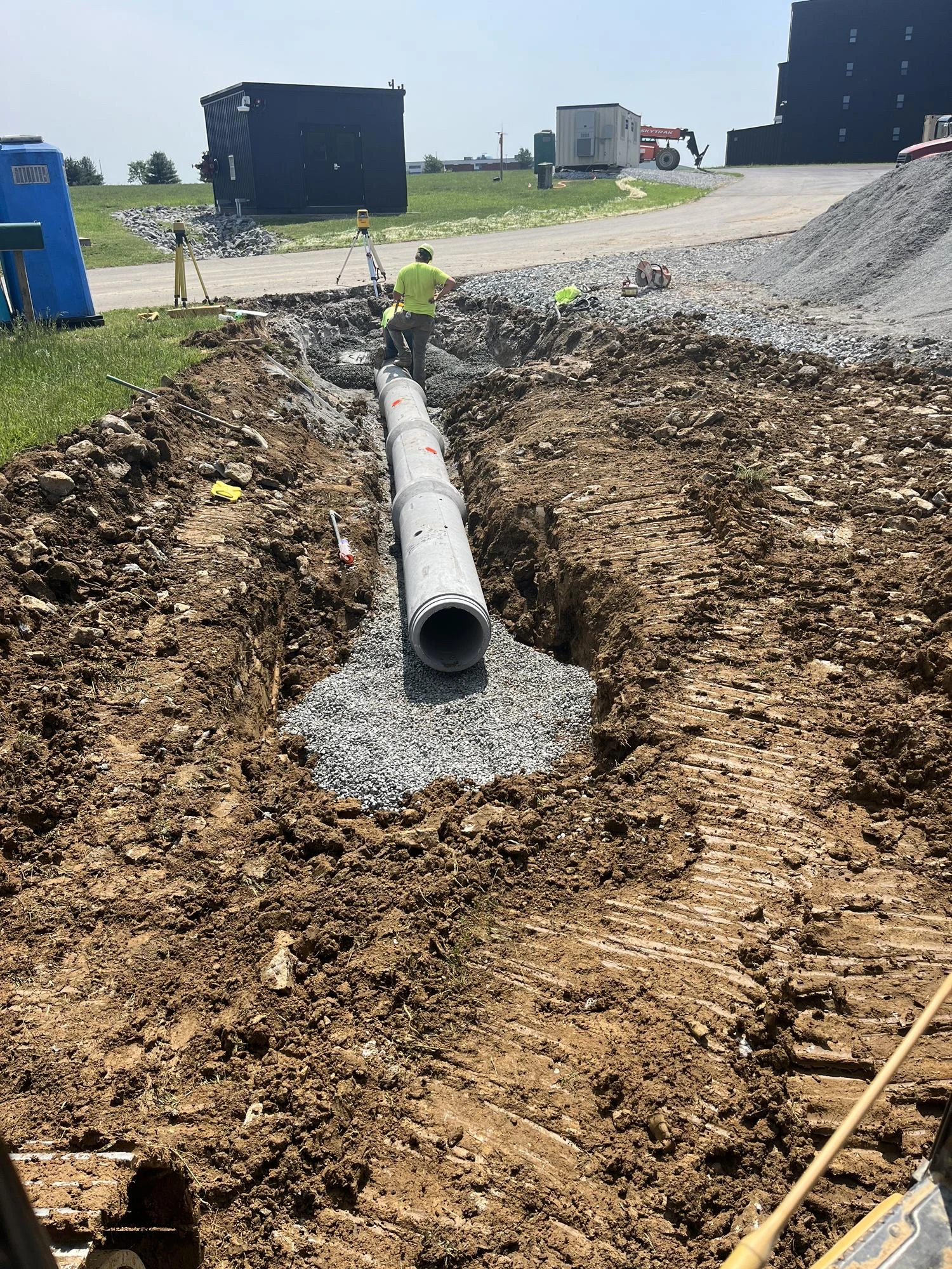 Michter's Warehouse site grading and rock removal